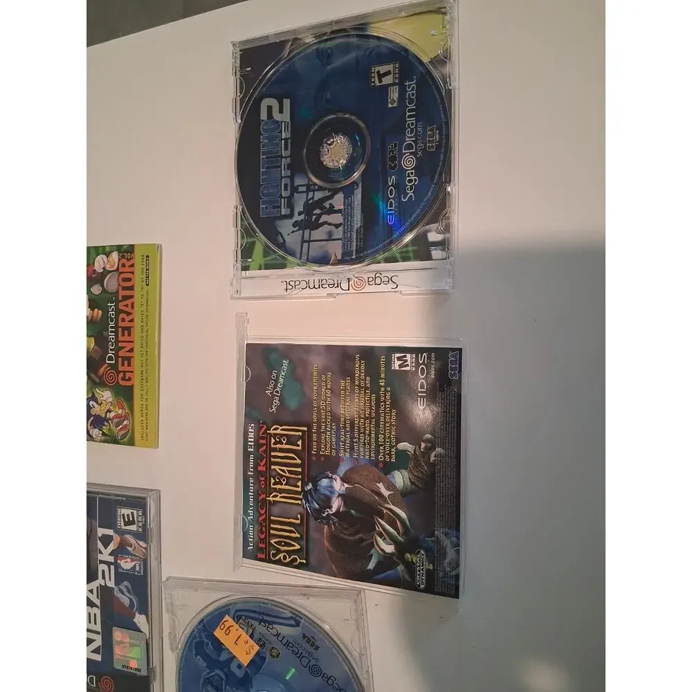 Sega Dreamcast Game Lot of 4 - Fighting Force 2, NBA 2K1, NFL 2K, Generator Vol